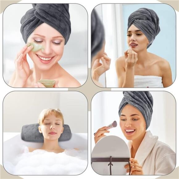 Microfiber Hair Towels Anti Frizz Hair Drying Towel Super Absorbent - Picture 3 of 7